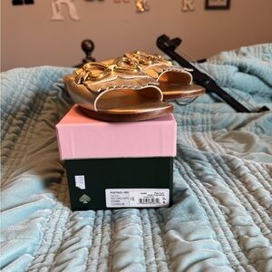 Kate Spade Gold Slide Sandals